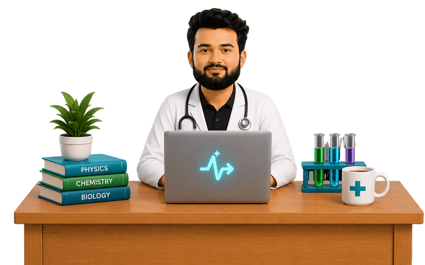 Doctor studying at a desk